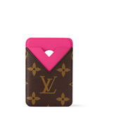 Louis Vuitton Card Holder Monogram Macassar MagSafe Magnetic Pink Trim