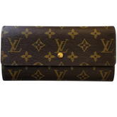 Louis Vuitton Purse Leather Monogram Sarah Long Wallet Brown