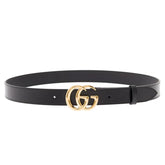 Gucci GG Belt Marmont Leather for Men Black Double G | 85CM