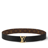 Louis Vuitton LV Belt Women Initiales 40mm Reversible Black Leather & Monogram | 85CM