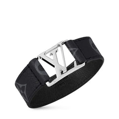 Louis Vuitton Bracelet Hockenheim Monogram Eclipse Silver Hardware | Size 21