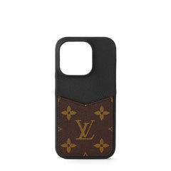 Louis Vuitton Bumper Pallas iPhone 15 Pro Case – Monogram Canvas & Black Leather Card Holder