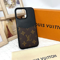 Louis Vuitton Bumper Pallas iPhone 15 Pro Case – Monogram Canvas & Black Leather Card Holder