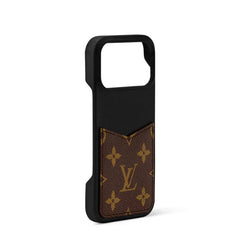Louis Vuitton Bumper Pallas iPhone 17 Pro Case – Monogram Canvas & Black Leather Card Holder