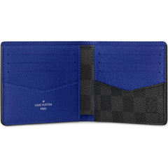 Louis Vuitton Wallet Slender Damier Graphite Indigo Blue Interior