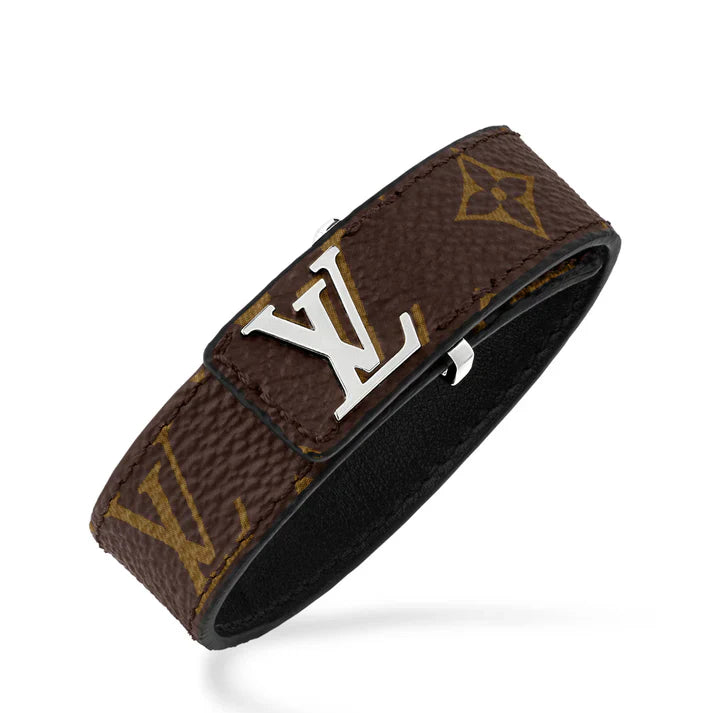 Louis Vuitton Bracelet Adjustable Slim for Men Brown Canvas, Size 21