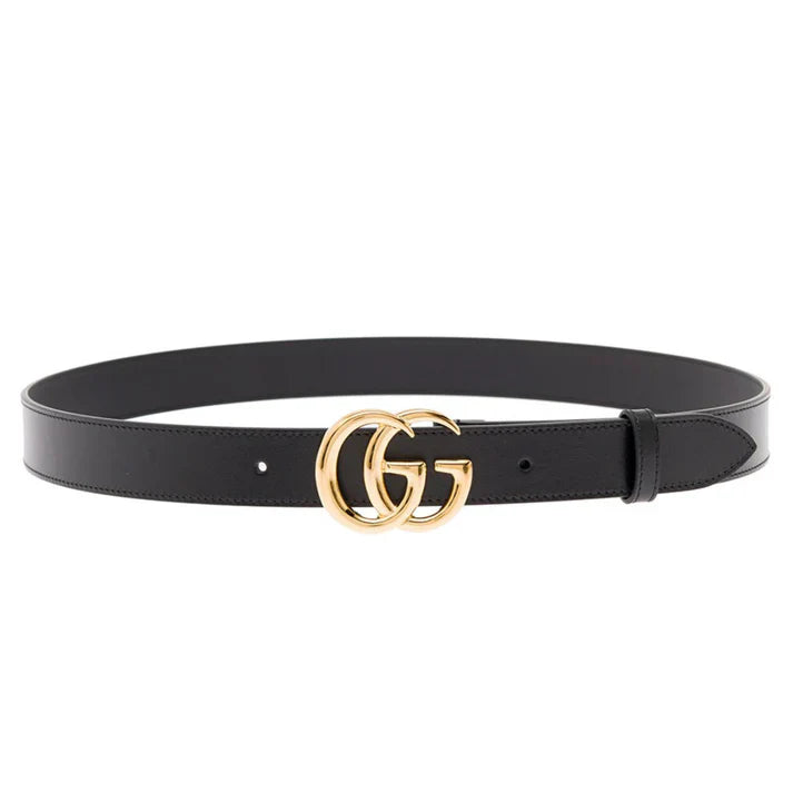 Gucci GG Belt Marmont Leather for Men Black Double G | 85CM