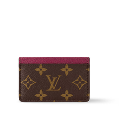 Louis Vuitton Card Holder Monogram Canvas Fuchsia Pink Leather Lining