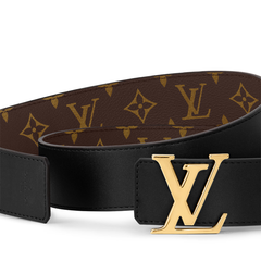 Louis Vuitton LV Belt Women Initiales 40mm Reversible Black Leather & Monogram | 85CM