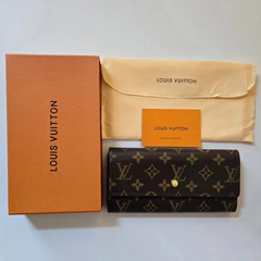 Louis Vuitton Purse Leather Monogram Sarah Long Wallet Brown