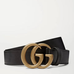 Gucci GG Belt Marmont Leather for Men Black Double G | 85CM