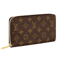 Louis Vuitton Wallet Leather Purse Monogram Long Zippy Brown