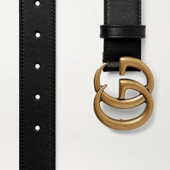 Gucci GG Belt Marmont Leather for Men Black Double G | 85CM