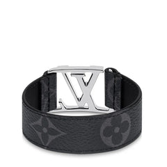 Louis Vuitton Bracelet Hockenheim Monogram Eclipse Silver Hardware | Size 21