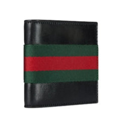 Gucci Web Wallet Leather Bi-Fold Black Soft Leather | Italy