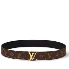 Louis Vuitton LV Belt Women Initiales 40mm Reversible Black Leather & Monogram | 85CM