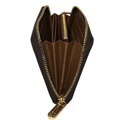 Louis Vuitton Wallet Leather Purse Monogram Long Zippy Brown