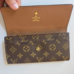 Louis Vuitton Purse Leather Monogram Sarah Long Wallet Brown