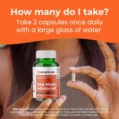 INFINITE AGE Sea Moss Advanced Superfood 1250 mg 60 Capsules 2 Pack