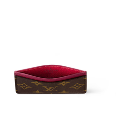 Louis Vuitton Card Holder Monogram Canvas Fuchsia Pink Leather Lining